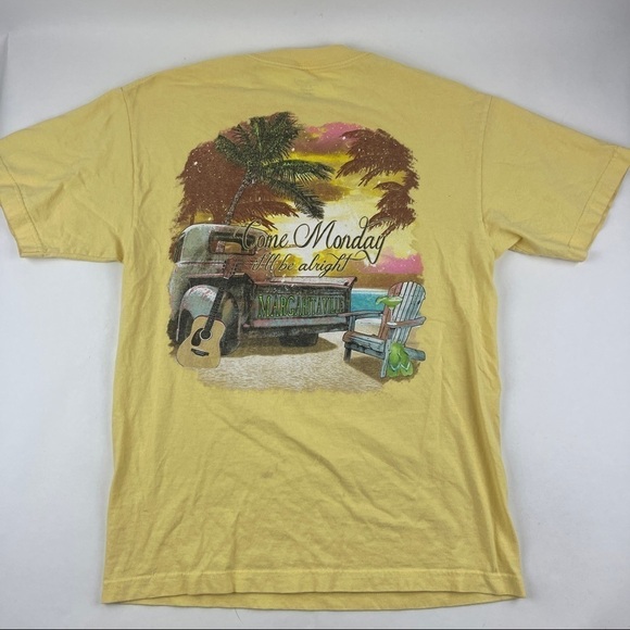 Margaritaville Tshirt Mens Medium Yellow Short Sleeve - Picture 6 of 9